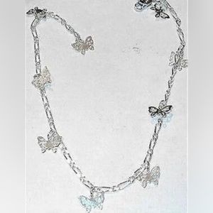 Beautiful Adjustable Silver Butterfly Charm Anklet or Bracelet